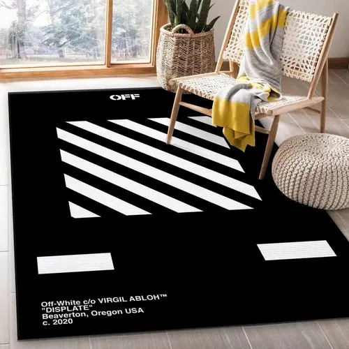 Off White Displate Stripes Area Rug Fashion Brand Rug Home Decor Floor - Fast ship (Upgrade)