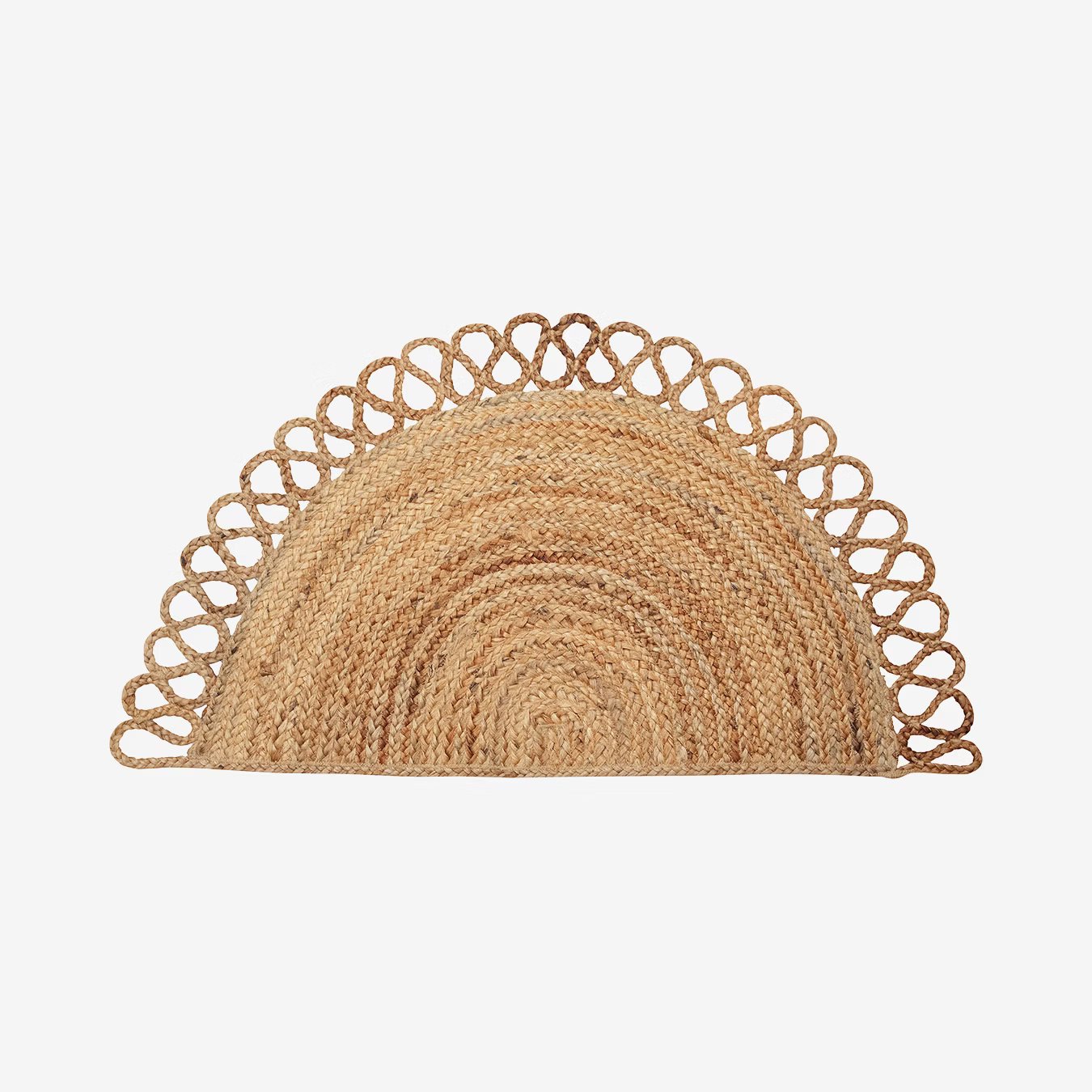 Natural Haft Moon Jute Hand Knitting Vintage Rug Home Decor Gift For Family NR8