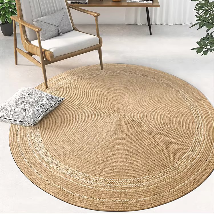 Natural Jute Handwoven Living Room Carpet Breathable Durable Home Decor Gift For Friends NR12