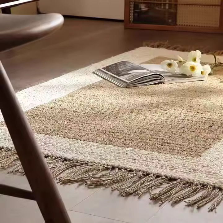 natural rug handwoven jute area rug home decor best gift for friend nr20 1 1