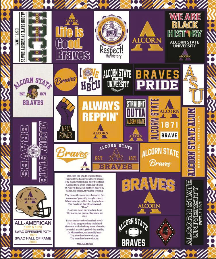 Alcorn State University Quilt Blanket Sport Basketball And Football Bedding Set Gift Idea